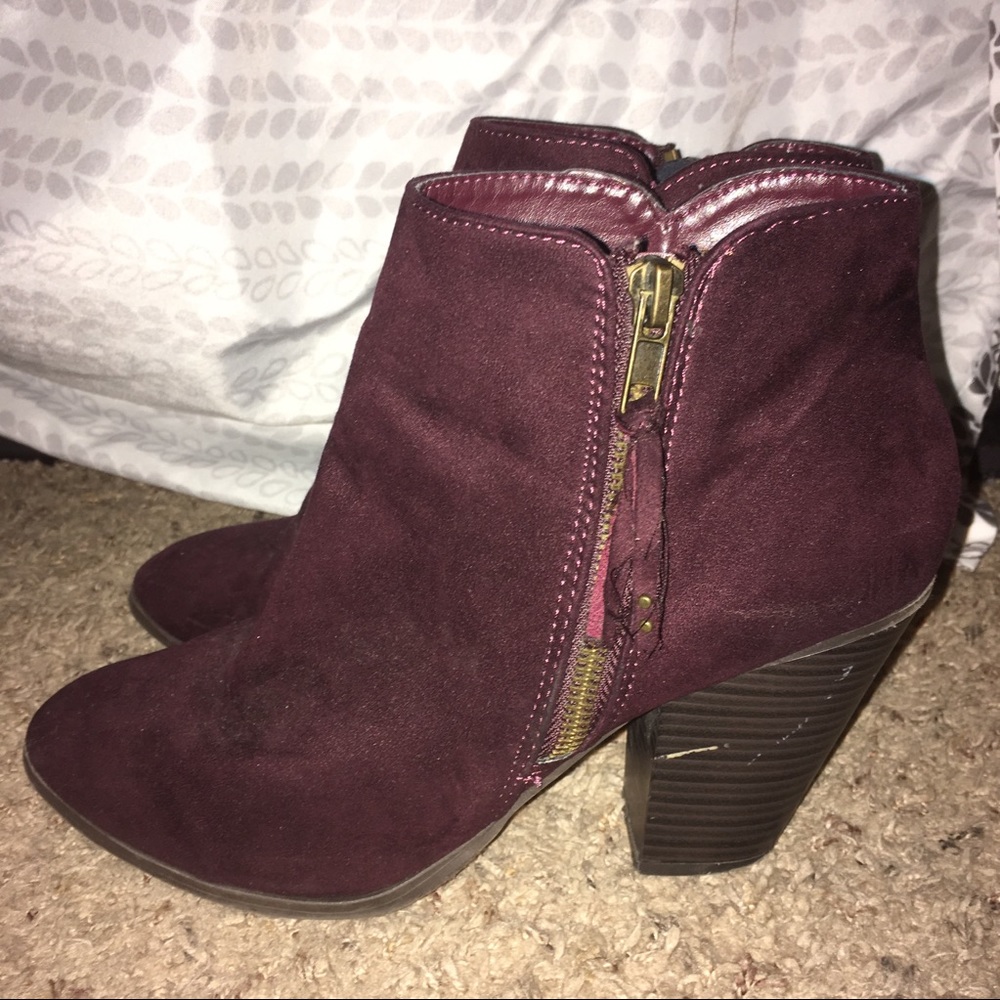 Charlotte Russe Wine Ankle Booties